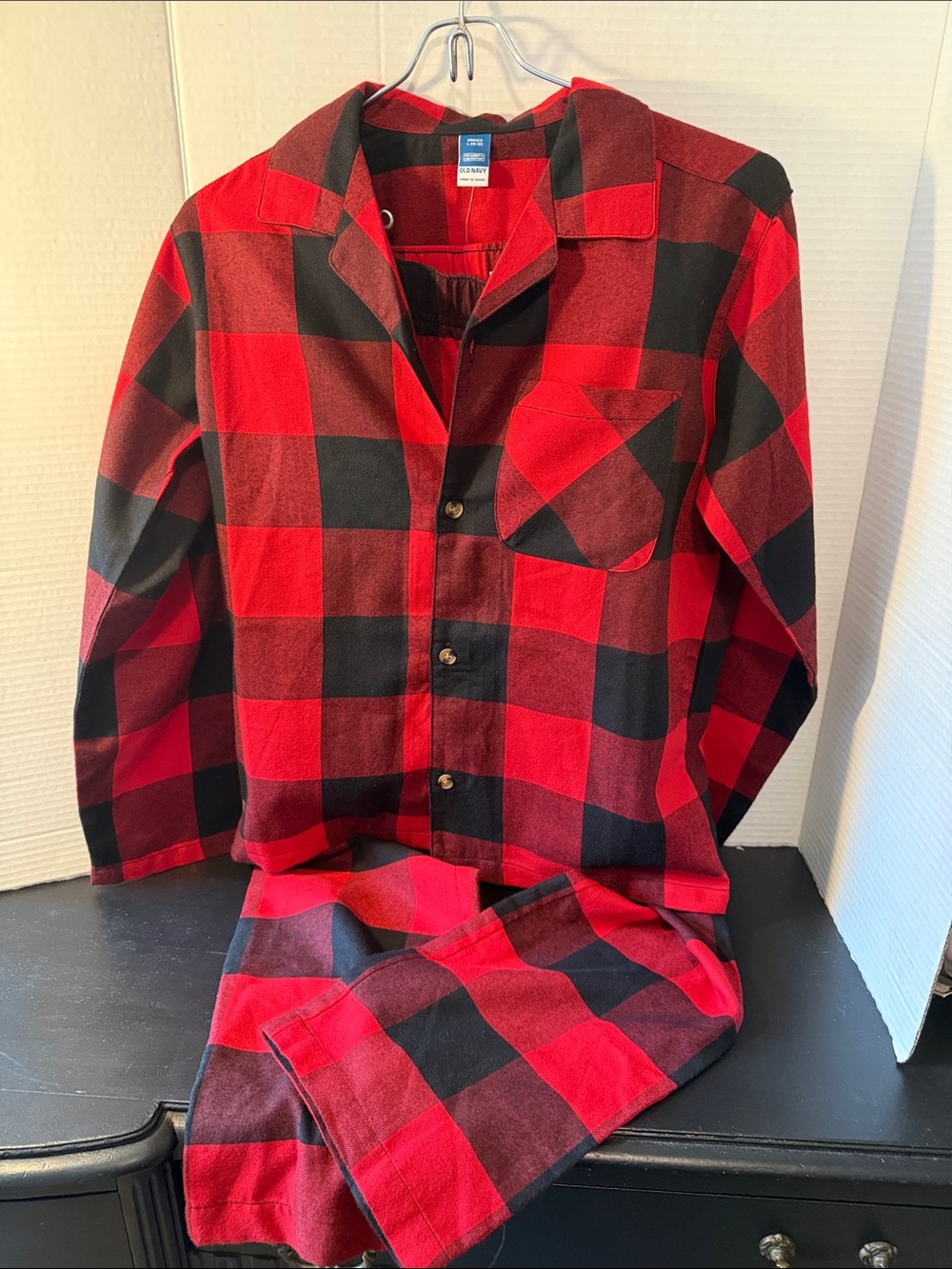 Old Navy Red and Black Buffalo Plaid Button-Front Shirt
